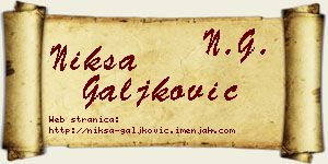Nikša Galjković vizit kartica